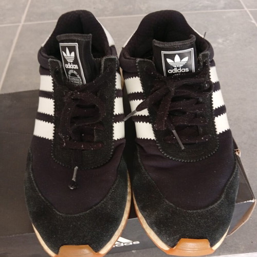 Adidas men's athletic shoes used, size 43.5, black and white