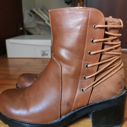 Brown ankle boots used with 7 cm heel size 40