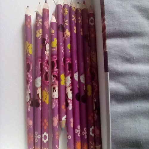 Pencils and colored pencils used, set of 10+10
