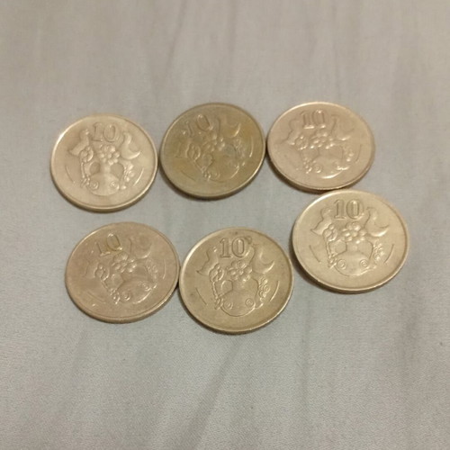Coins of Greece and Cyprus used, pack of 22 pieces