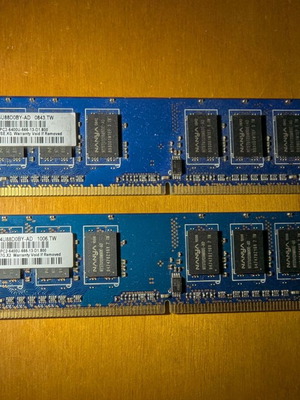 DDR2 2GB (2x1GB) 800MHz PC2-6400 Desktop RAM kit used