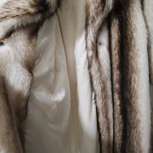 Synthetic fur new, black and white, size XS