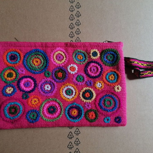 Handmade Peruvian toiletry bag new, woven and hand embroidered