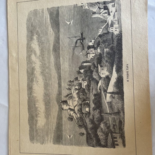 Chalcography prints used, set of 9 Athens and Greek islands 1857-1882