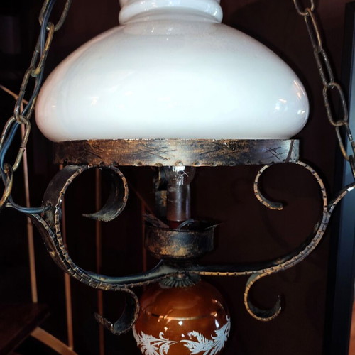 Ceiling light single pendant used, antique, 110cm