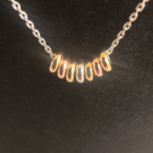 Links of London Mini Sweetie Necklace, Sterling Silver and 18kt Gold Vermeil