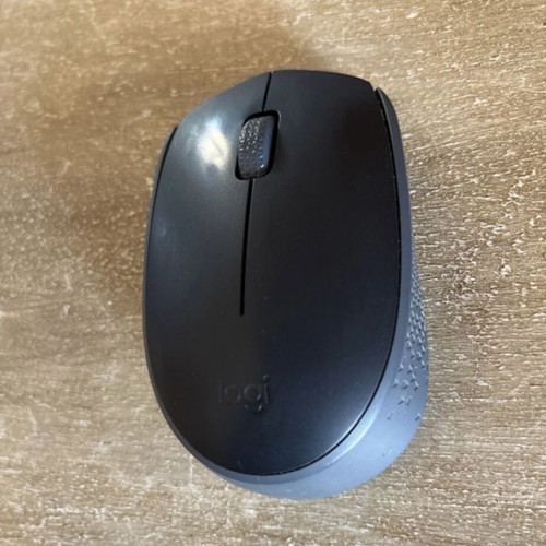 Logitech M171 wireless mouse used with USB receiver grey black
