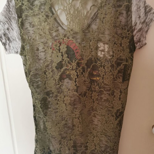 Custo Barcelona Vintage T-shirt new with lace and graphic print