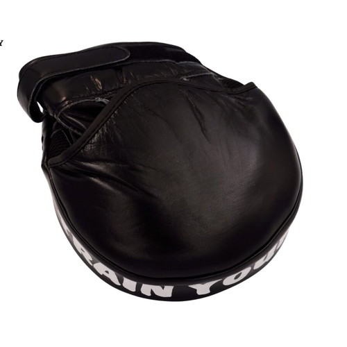 Legendary curved boxing targets black leather premium