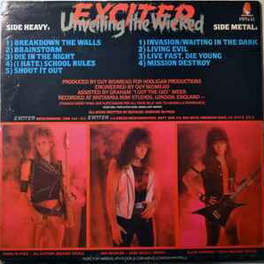Exciter Unveiling the Wicked vinyl record used, metal