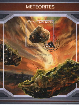 Meteors Meteorites Minisheet stamp new 2017 Maldives