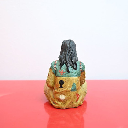 Indian Figurine used, hand-painted resin decorative sculpture