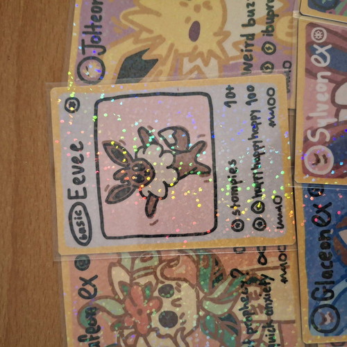 Fanmade Derpymon cards with foil confetti, set of 9
