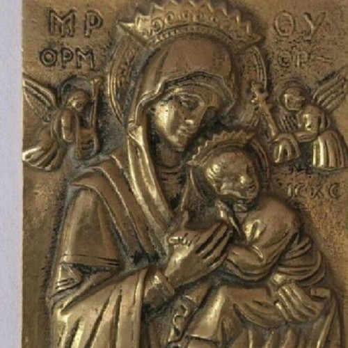 Massive Bronze Sculpture of Panagia 16x11 cm like new