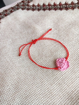 Marti Bracelet with Pink Rose made to order