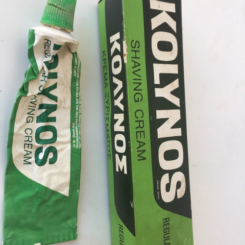 Old packaging of Kolynos, Colgate, Oulodent personal care items