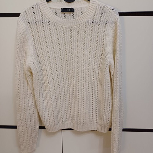 Mango women's knitted blouse white like new size M