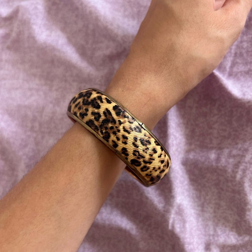 Leopard Print Bracelet Like New, Black and Brown