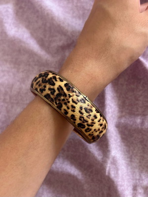 Leopard Print Bracelet Like New, Black and Brown