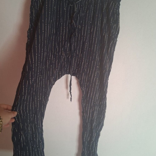 Women's salvari pants like new, dark blue with white stripes, size M