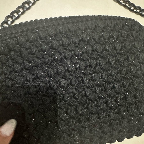 Handmade bag in black thread with glitter new