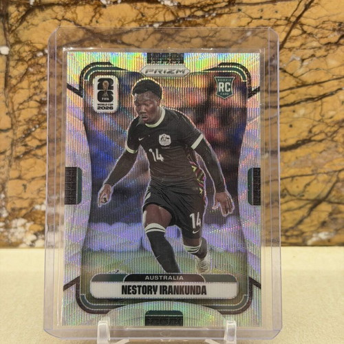 2026 Panini Prizm FIFA World Cup Nestory Irankunda RC Silver Wave Soccer card