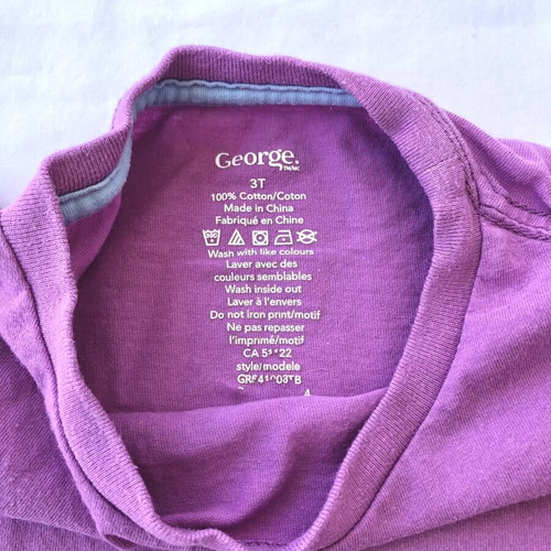 George toddler purple t-shirt with dinosaur, like new, size 3 years