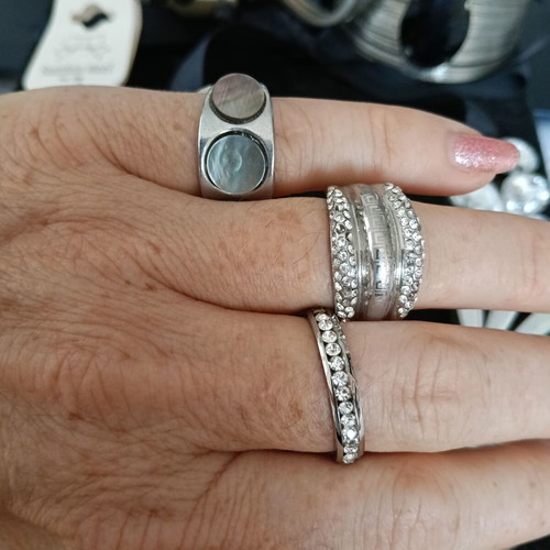 Set of 10 accessories: bracelets, rings, necklace, earrings