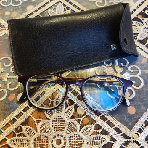Carven eyeglasses used, round retro style, brown bronze color with case