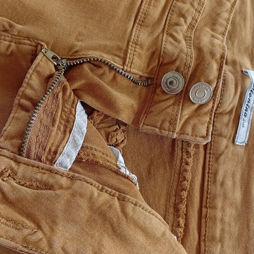Women's denim pants like new, size L, mustard color