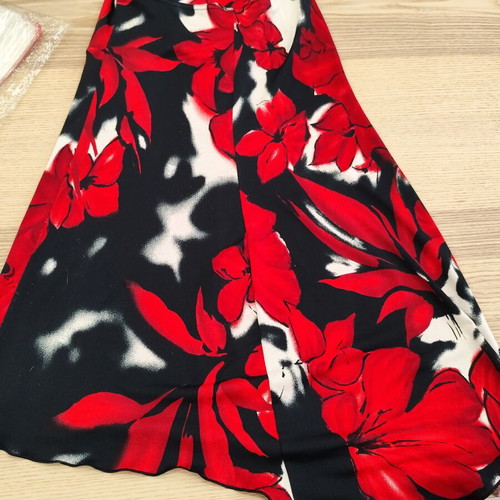 Caramella Y2K Asymmetric Halter Floral Dress like new, red black