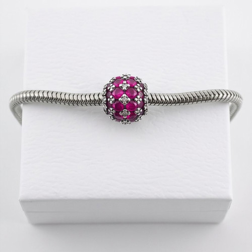 Pandora Pavé Round Pink Charm Infinity Symbol new