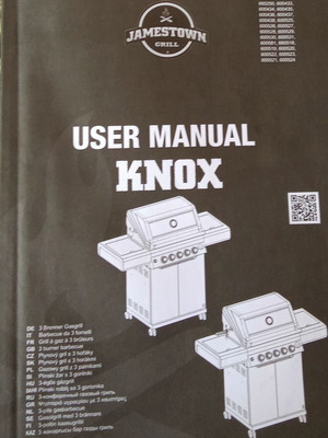 User Manual Knox used for Jamestown Grill barbecue