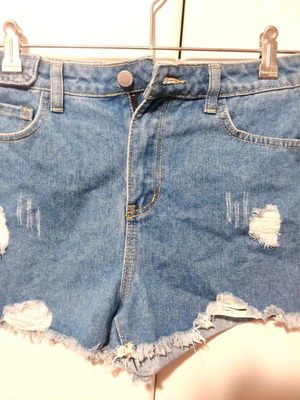 Denim shorts like new, faded, size S, blue