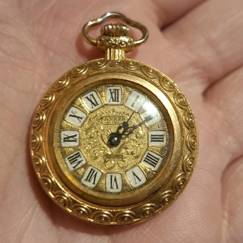 Vintage ANKER pocket watch mechanical like new, gold tone
