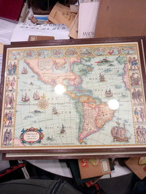 Engraving America map 1900 like new