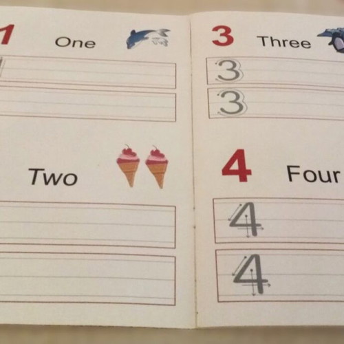 Numbers Learning Notebook used, English numbers 1 to 100