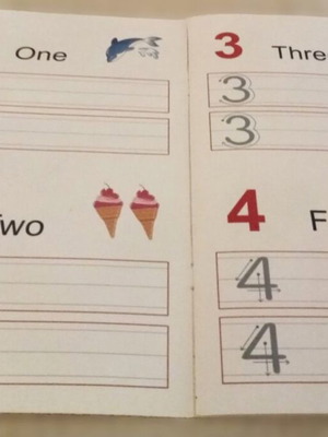 Numbers Learning Notebook used, English numbers 1 to 100