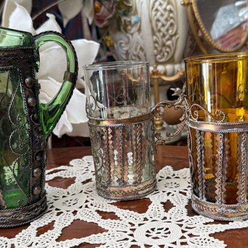 Handmade Gianniotiko wine set like new