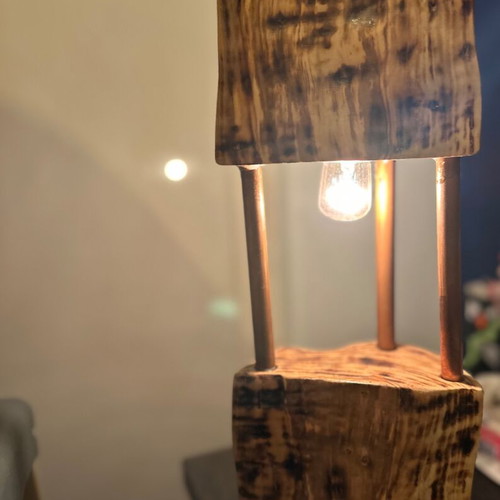 Handmade wooden table lamp new