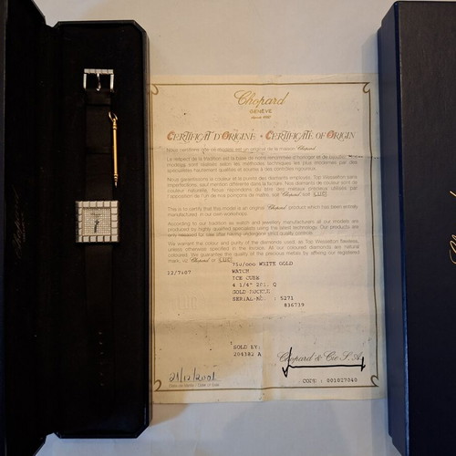 Chopard Ice Cube 18K White Gold Diamond Dial watch like new, full set
