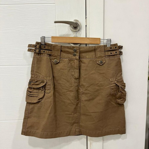 Marlboro Classics Mini Denim Cargo Skirt used, utility pockets, size EU42