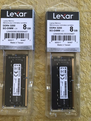 16 GB DDR4 SO-DIMM Laptop Memory 2x8GB 3200 MHz New Sealed