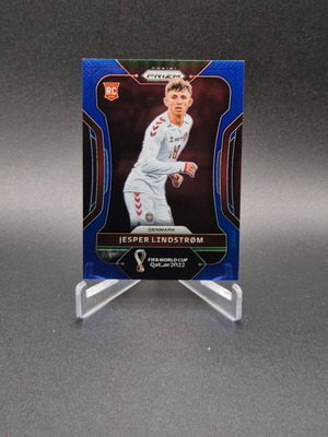 2022 Panini Prizm World Cup Qatar Blue Prizm Jesper Lindstrom #68 Rookie RC used