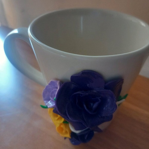 Handmade mug with flowers new