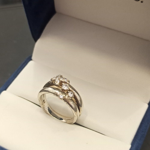 Ασημένιο δαχτυλίδι 925 μεταχειρισμένο με zircon, No 16 - 56mm