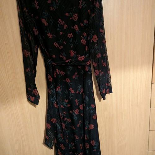 Anonyme maxi dress Italian medium black with red and green floral like new