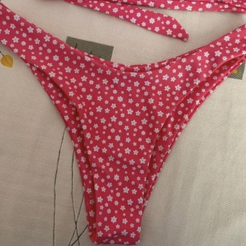 Brazilian bikini set like new, white and pink, size S