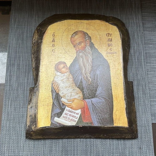 Saint Stylianos wooden icon like new