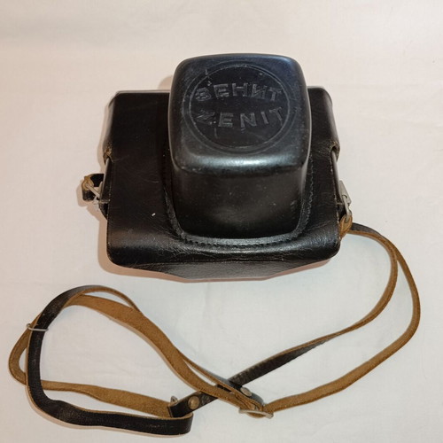 Zenit leather camera case vintage used, KMZ export 1970–1975